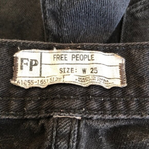 Free People Womens Shorts Black Distressed Festival Size 25 - Picture 7 of 8